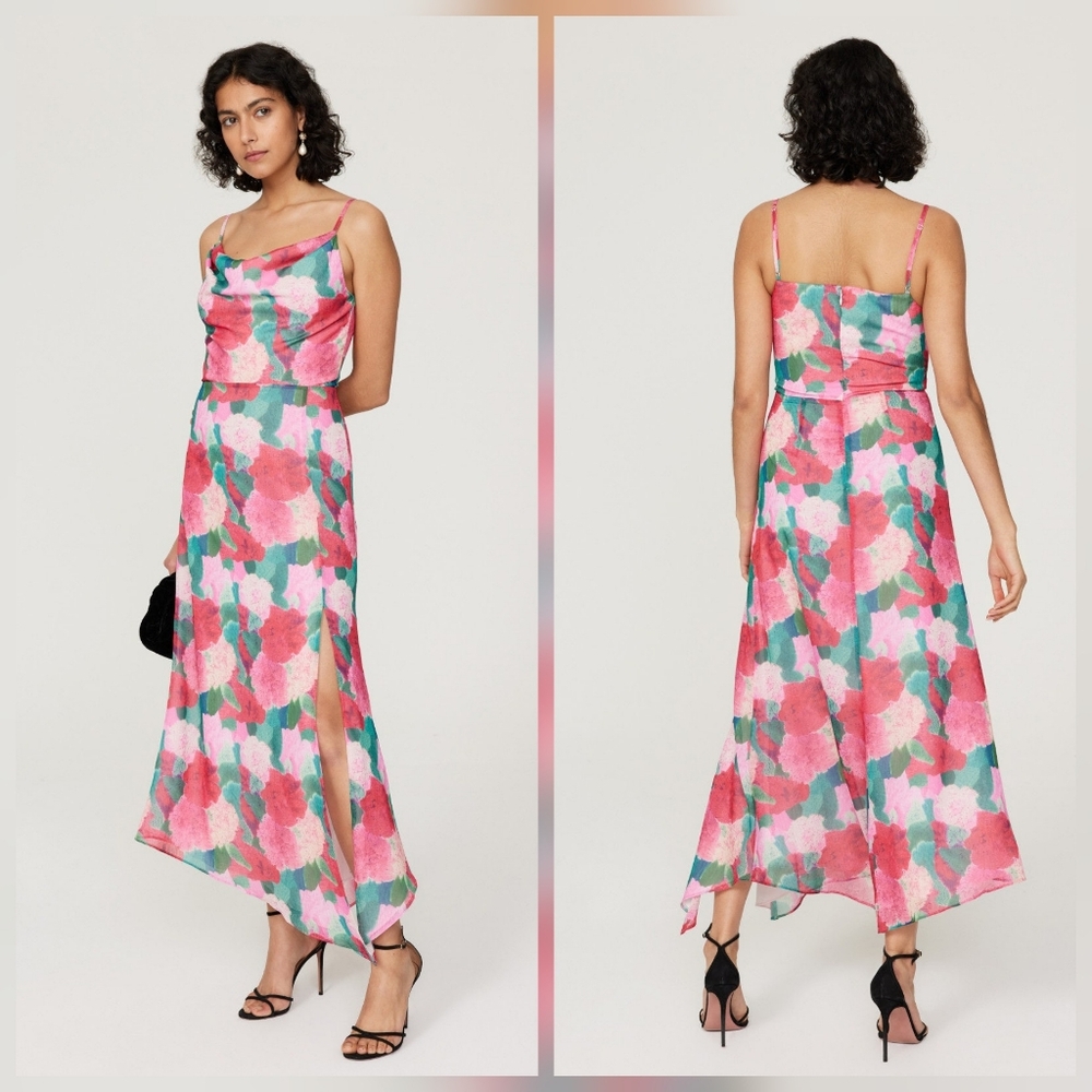 Louna Cowl Neck Midi Dress Hourglass Sleeveless Cowl Neck Size M